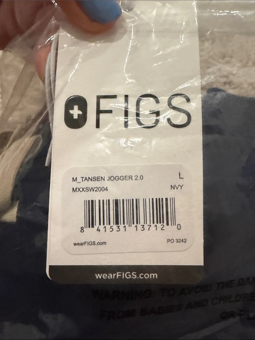 FIGS Men’s Tansen Jogger 2.0 Scrub Pants Navy Size L NWT
